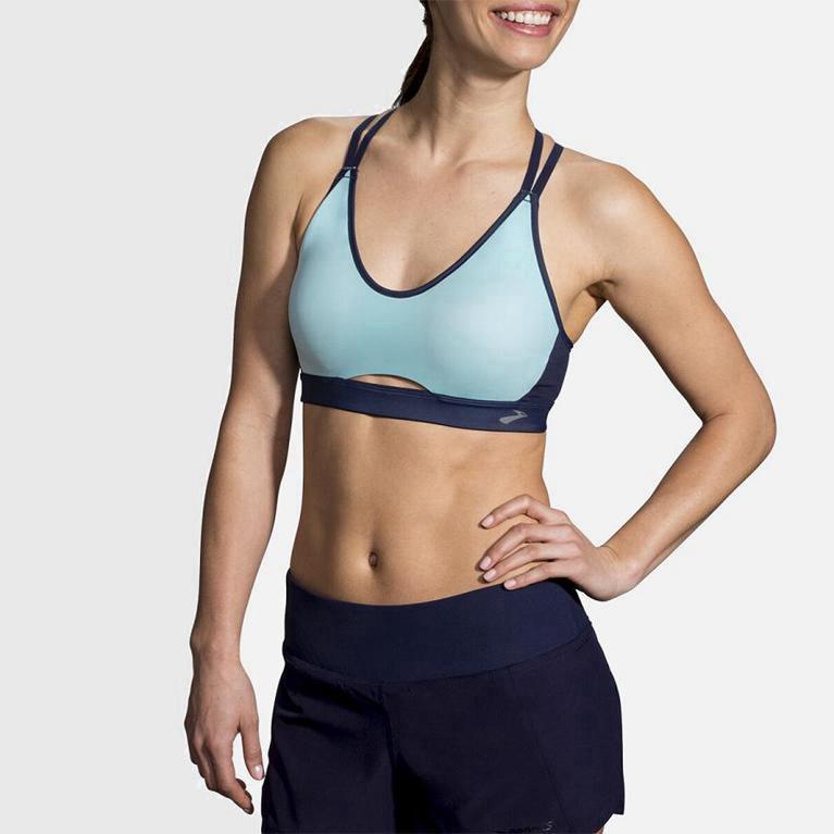 Brooks Fastforward Free NZ - Women's Running Bra - Blue (71965-KLYU)